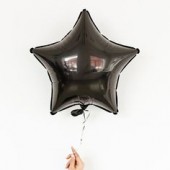 Фольгированный шар звезда, цвет черный 46 см