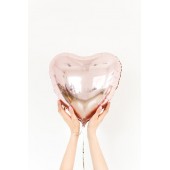 Фольгированный шар сердце, цвет розовое золото, 46 см