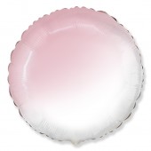 Фольгированный шар круг Бело-розовый градиент 46 см