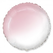 Фольгированный шар круг Бело-розовый градиент 46 см купить
