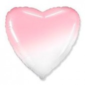 Сердце Бело-розовый градиент 46см