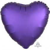 Фольгированный шар сердце, цвет фиолетовый сатин, 46 см