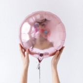 Фольгированный шар круг , цвет розовый, 46 см