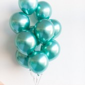 Связка из латексных воздушных шаров хром 30 см "Зеленый"