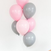 Воздушные латексные шары 30 см, 10 шт (серый, розовый, нежно-розовый)
