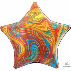 Фольгированный шар звезда, Мрамор Colorful  46 см купить