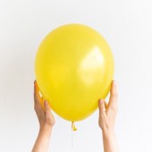 Латексный воздушный шар, цвет желтый, металлик, 30 см