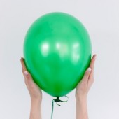 Латексный воздушный шар, цвет зеленый,металлик 30 см