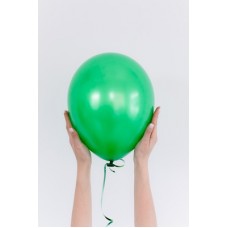 Латексный воздушный шар, цвет зеленый,металлик 30 см