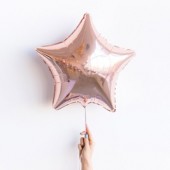 Фольгированный шар звезда, цвет розовое-золото 46 см