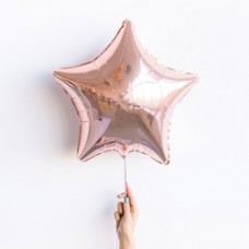 Фольгированный шар звезда, цвет розовое-золото 46 см