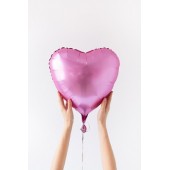 Фольгированный шар сердце, цвет розовый, 46 см
