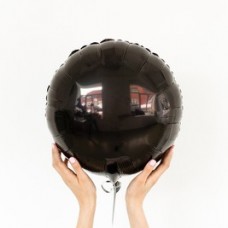 Фольгированный шар круг , цвет черный, 46 см