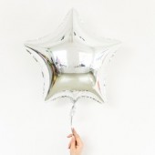 Фольгированный шар звезда, цвет серебряный, 46 см