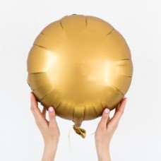 Фольгированный шар круг , цвет золто, 46 см купить