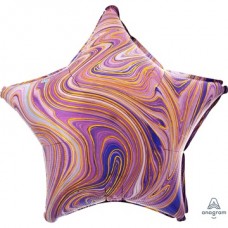 Фольгированный шар звезда, Мрамор Purple 46 см купить
