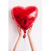 Фольгированный шар сердце, цвет красный, 46 см