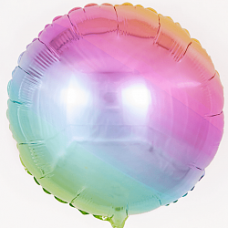 Фольгированный шар Круг Нежная радуга 46 см купить
